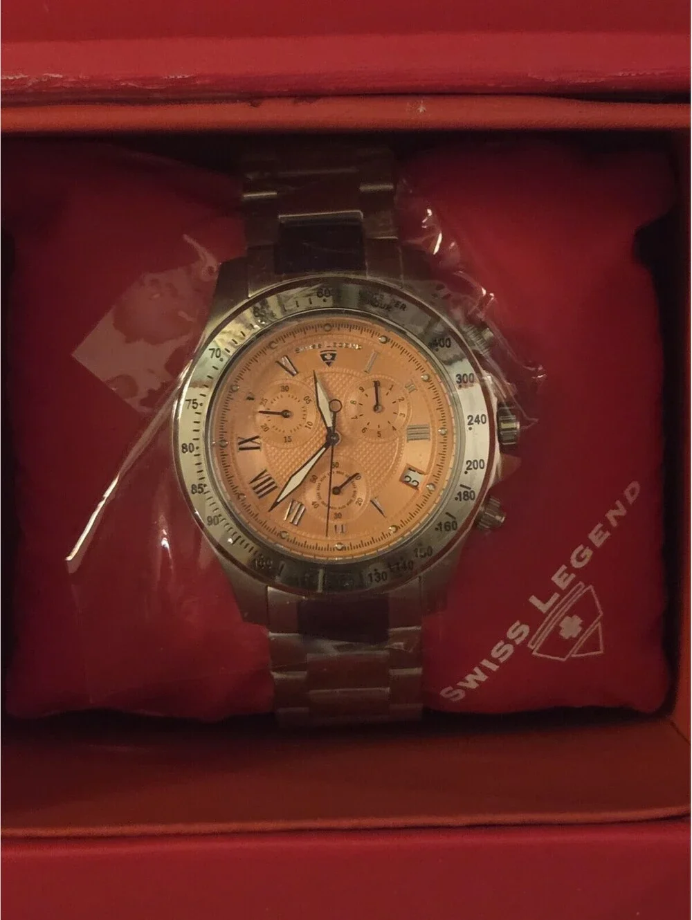 Swiss Legend 50033-99 Eograph Chronograph Stainless Steel Watch Rose Gold Dial
